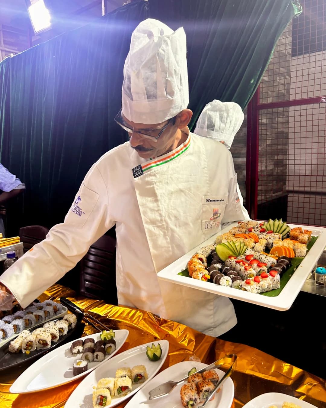 Chef AVR presenting an event menu